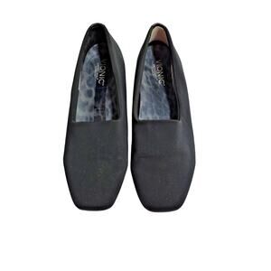 VIONIC Powell Womens Sz 8 Low Wedge Slip On Loafer Orthaheel Shoes Black